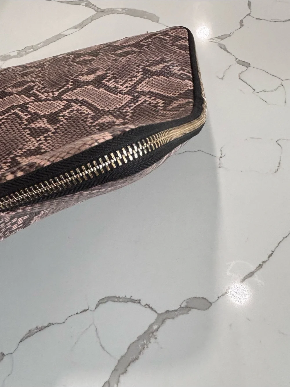 Ellie Los Angeles Brown Black Gold Hardware Snakeskin Laptop Sleeve Case 15 Inch